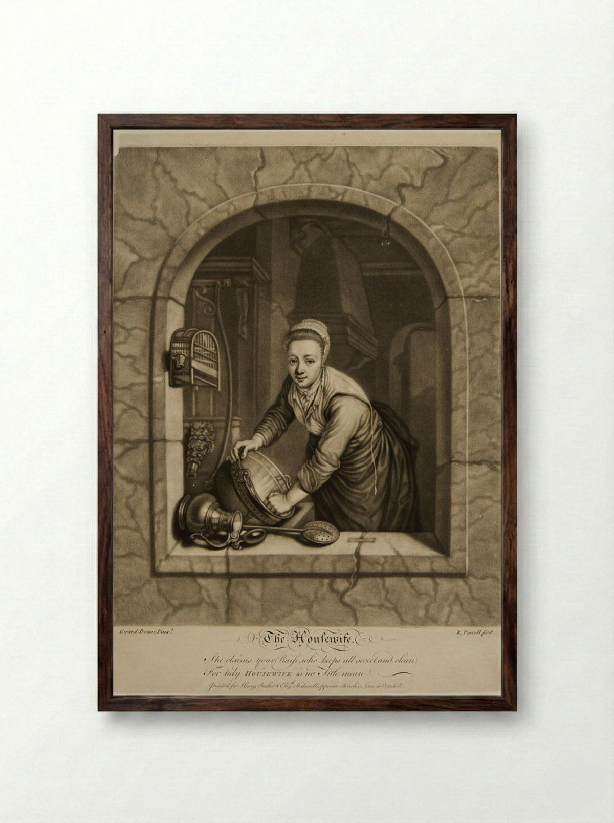 The Housewife - Richard Purcell - Framed Print Dark Wood