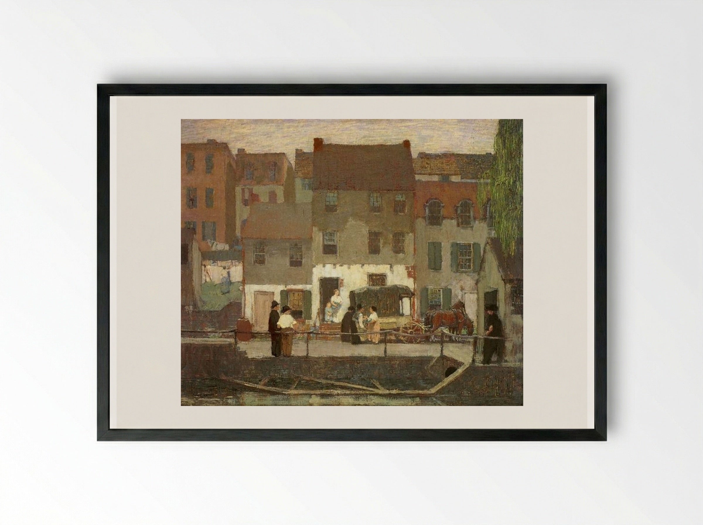 The Huckster Cart - Robert Spencer - Framed Print Black