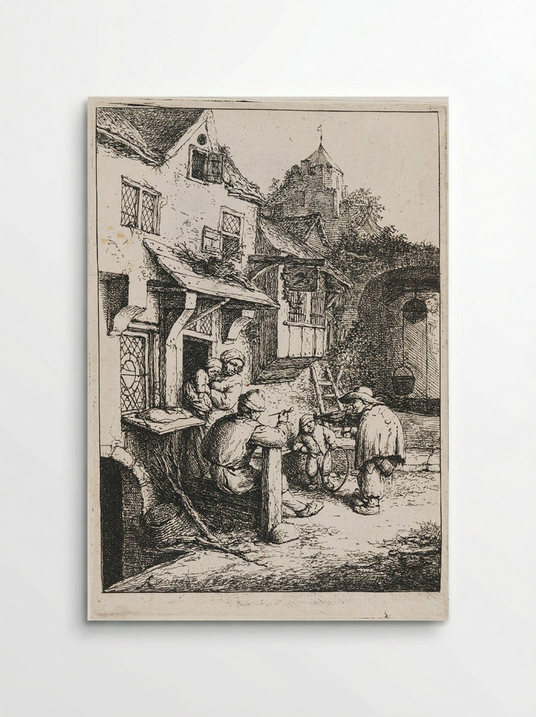 The Hunchbacked Fiddler - Adriaen van Ostade - Poster
