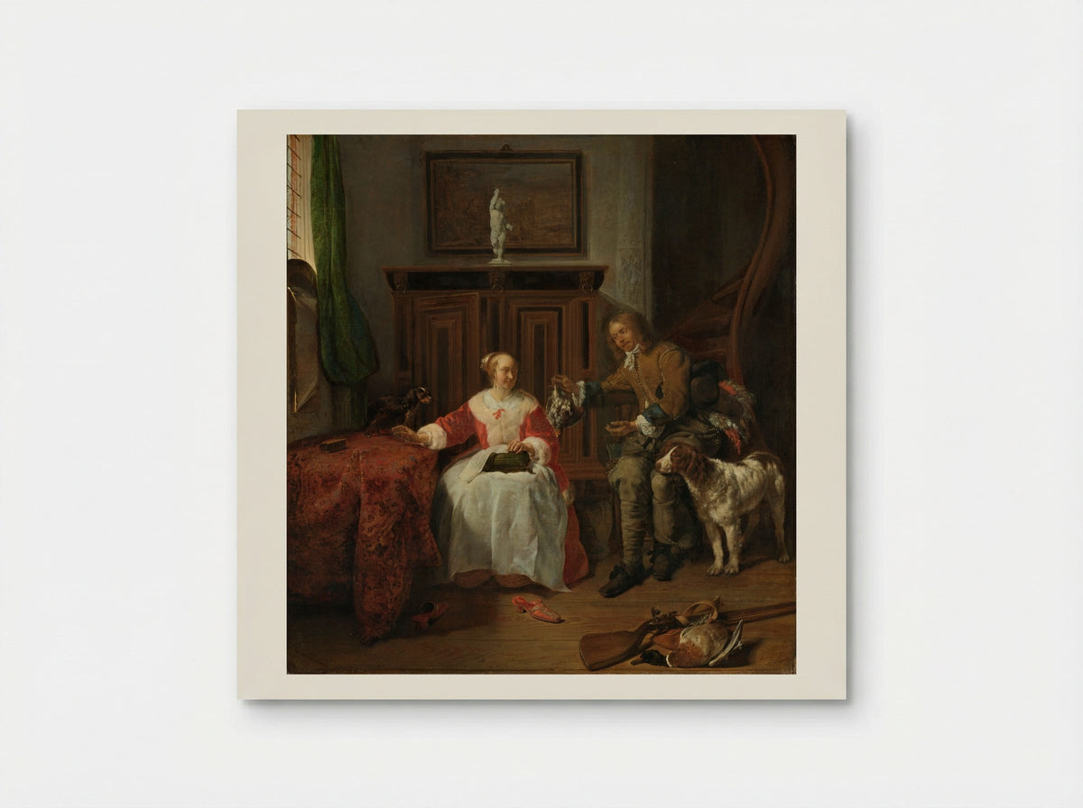 The Hunter's Present - Gabriël Metsu - Poster