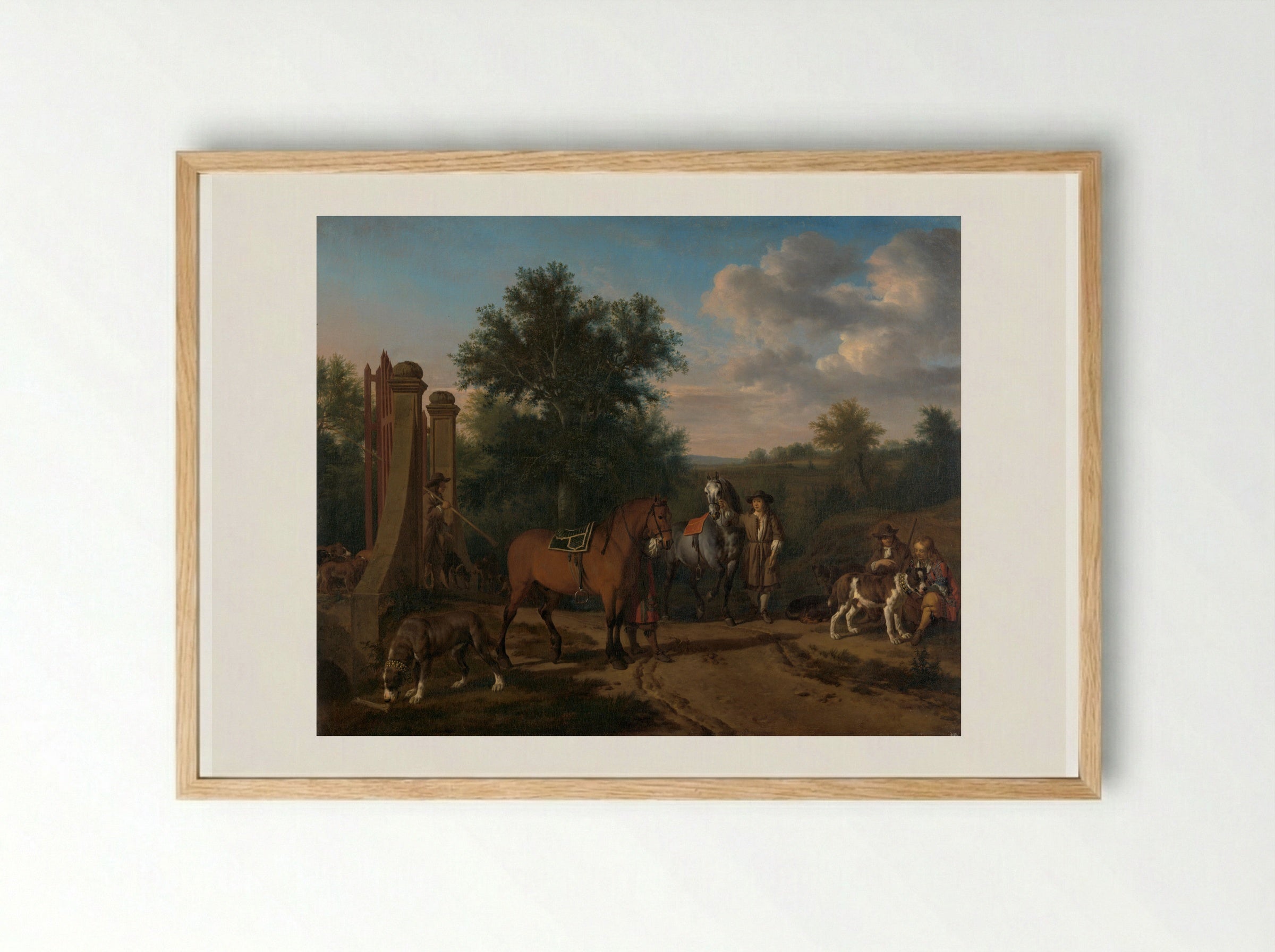 The Hunting Party - Adriaen van de Velde - Framed Print Wood