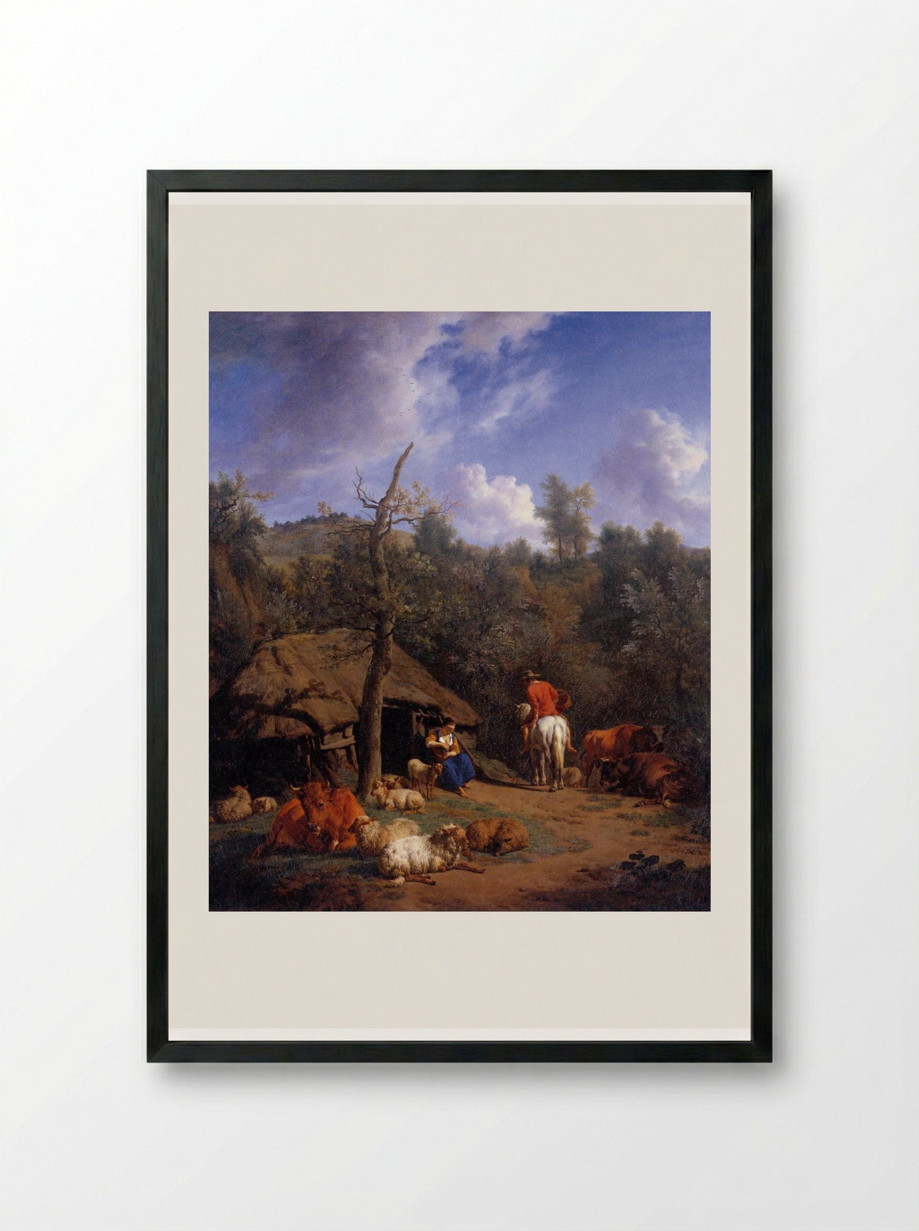 The Hut - Adriaen van de Velde - Framed Print Black