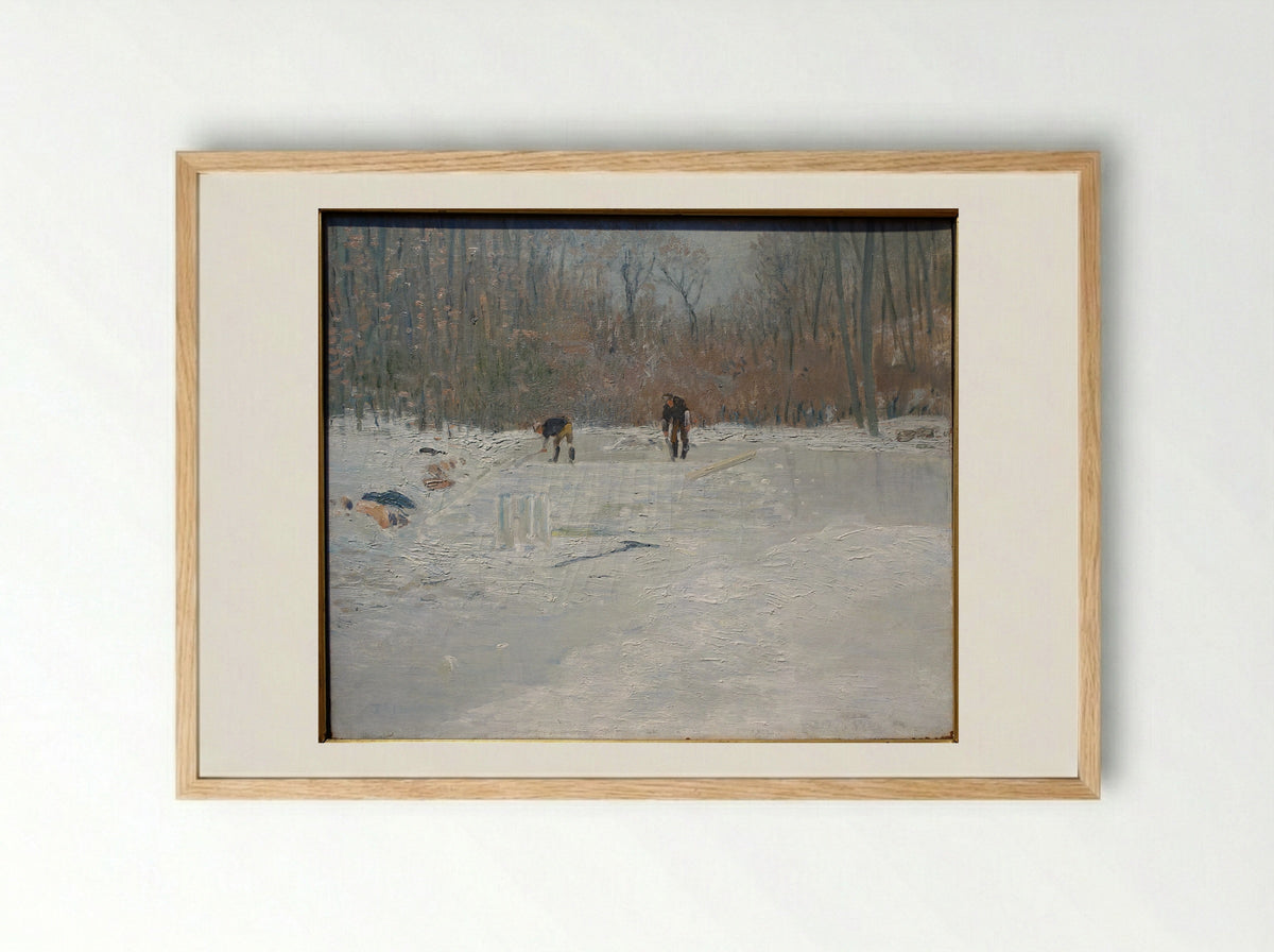 The Ice Cutters - Julian Alden Weir - Framed Print Wood
