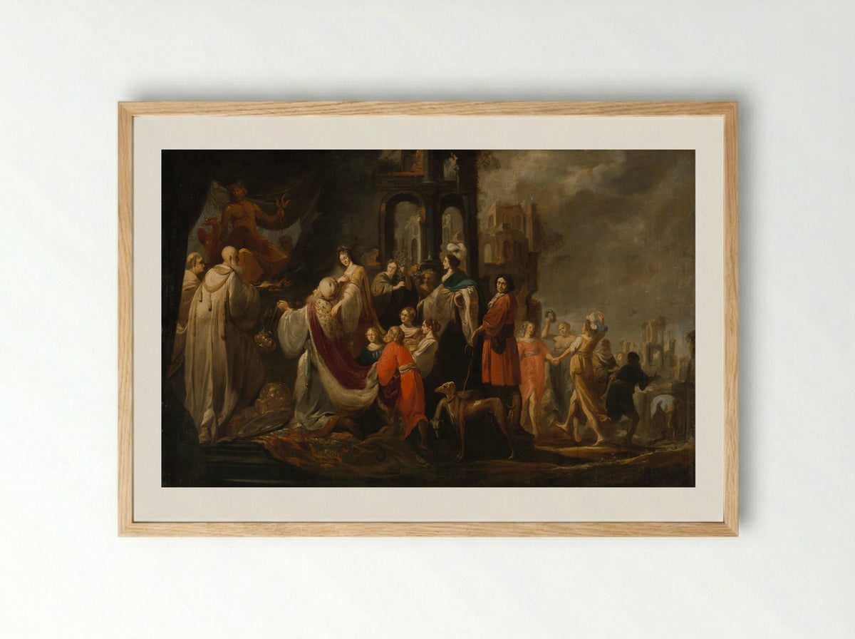 The Idolatry of King Solomon - Jacob Hogers - Framed Print Wood