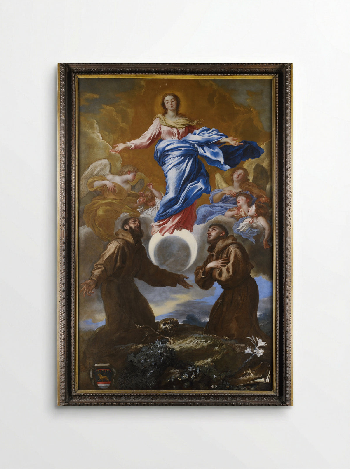 The Immaculate Conception with Saints Francis and Anthony of Padua - Giovanni Benedetto Castiglione - Poster