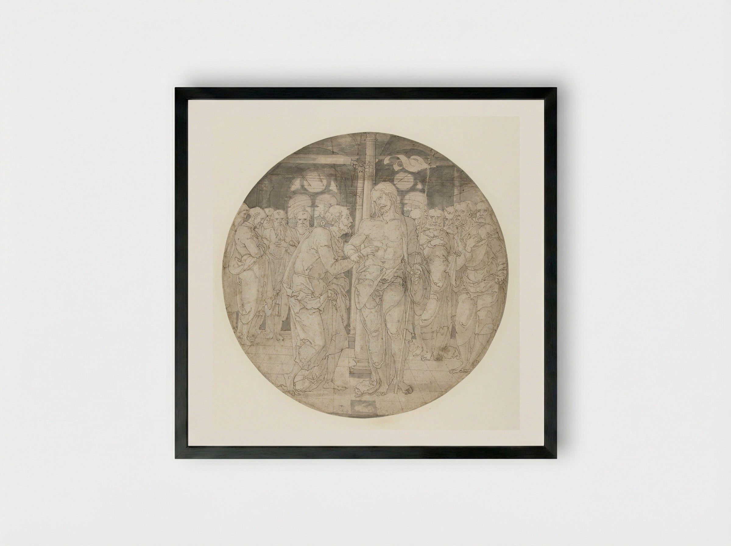 The Incredulity of Saint Thomas - Nicolaas Hogenberg - Framed Print Black