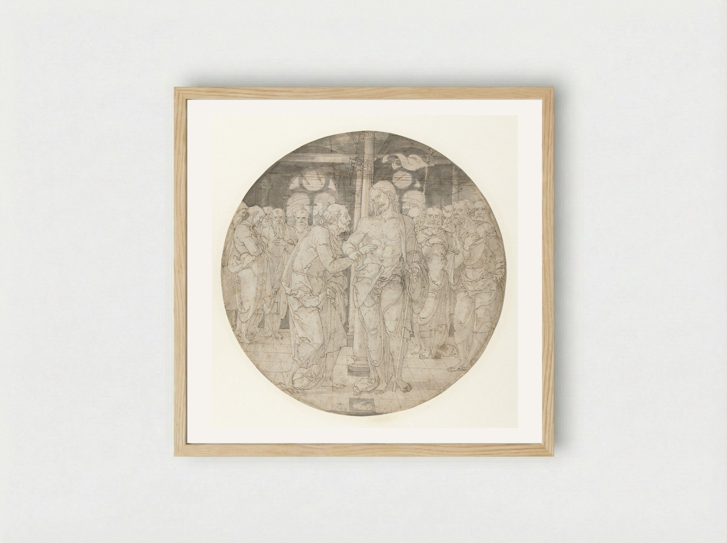 The Incredulity of Saint Thomas - Nicolaas Hogenberg - Framed Print Wood