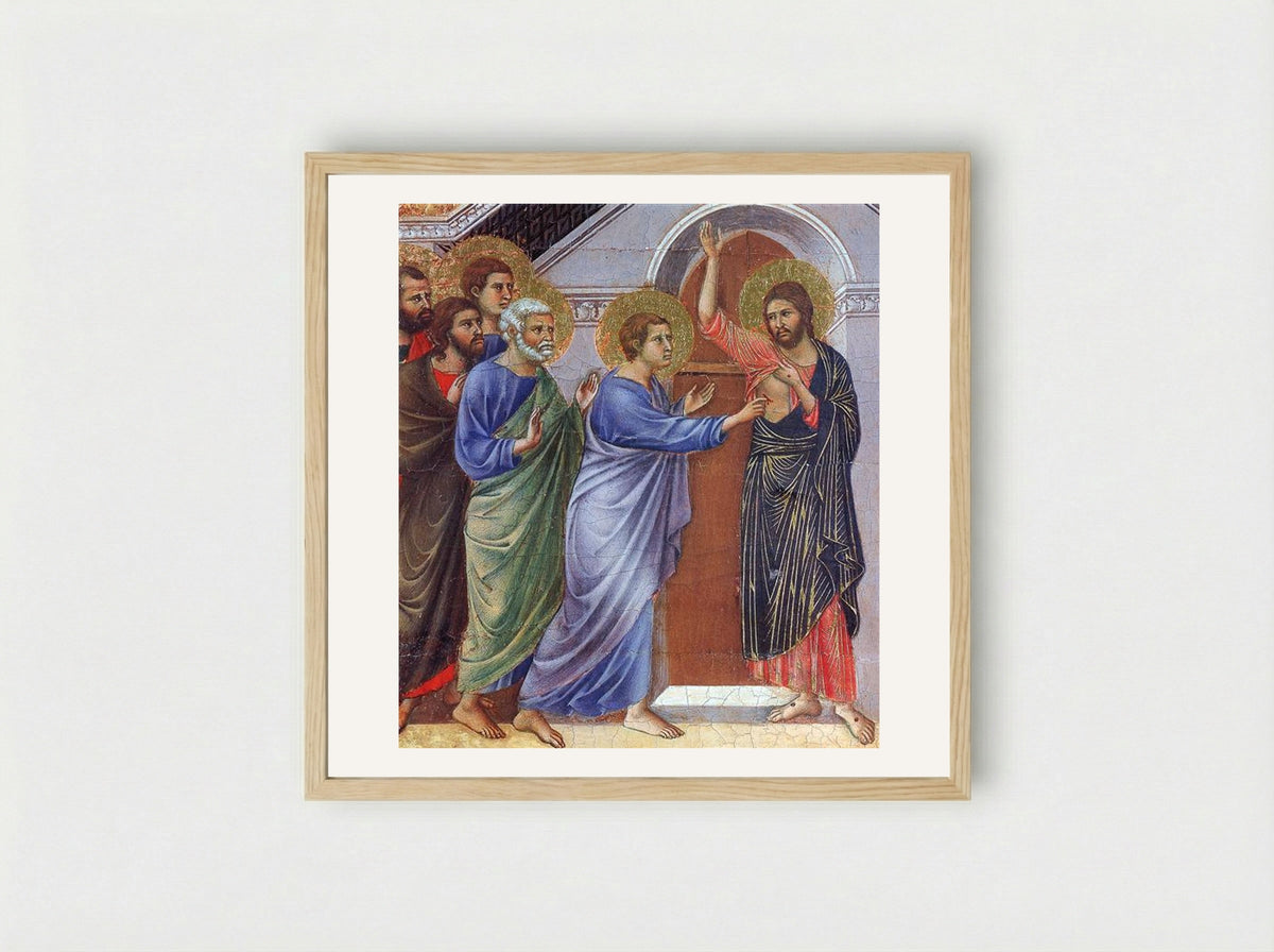 The Incredulity of Saint Thomas - Duccio di Buoninsegna - Framed Print Wood