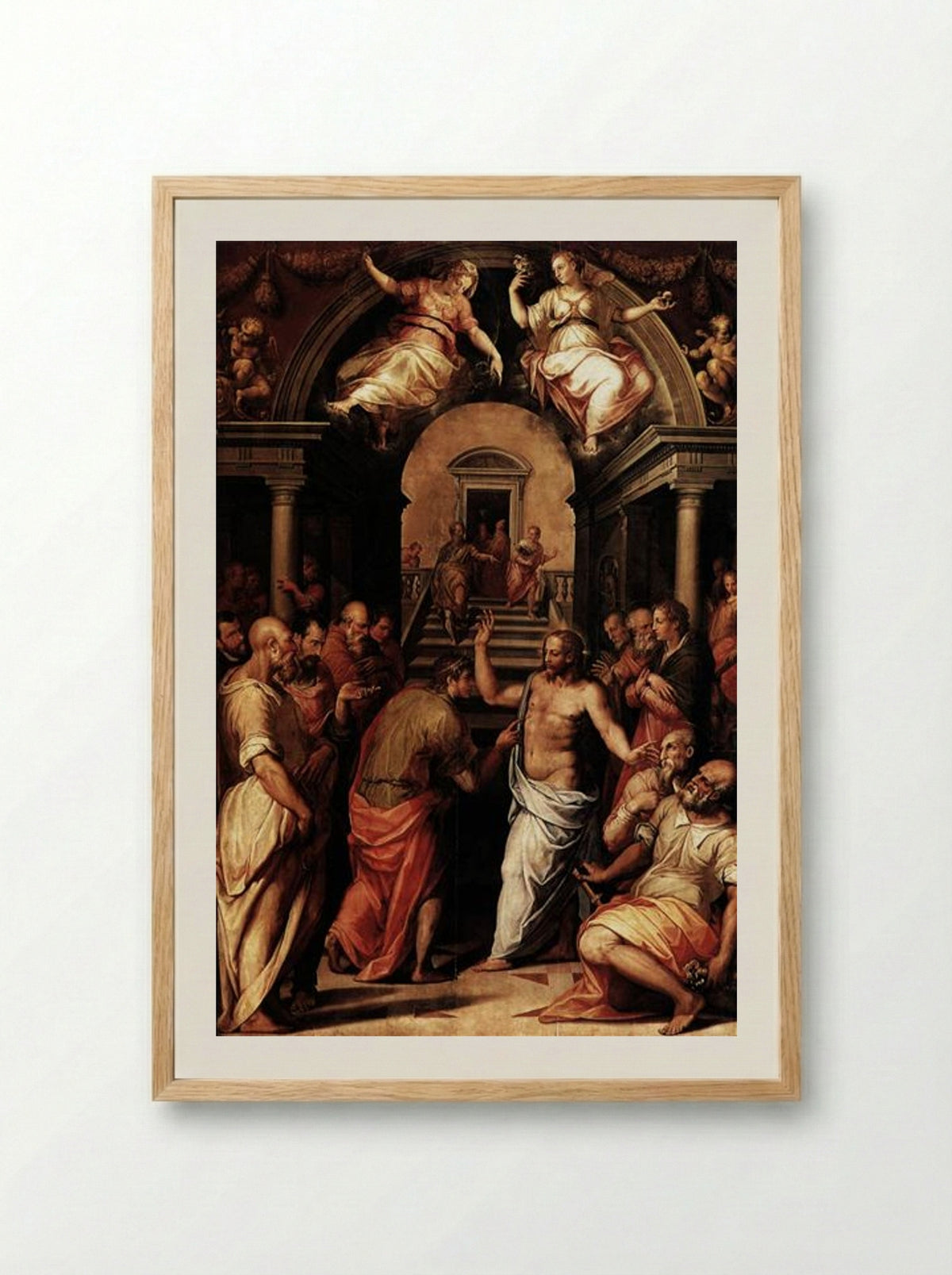The Incredulity of St. Thomas - Giorgio Vasari - Framed Print Wood