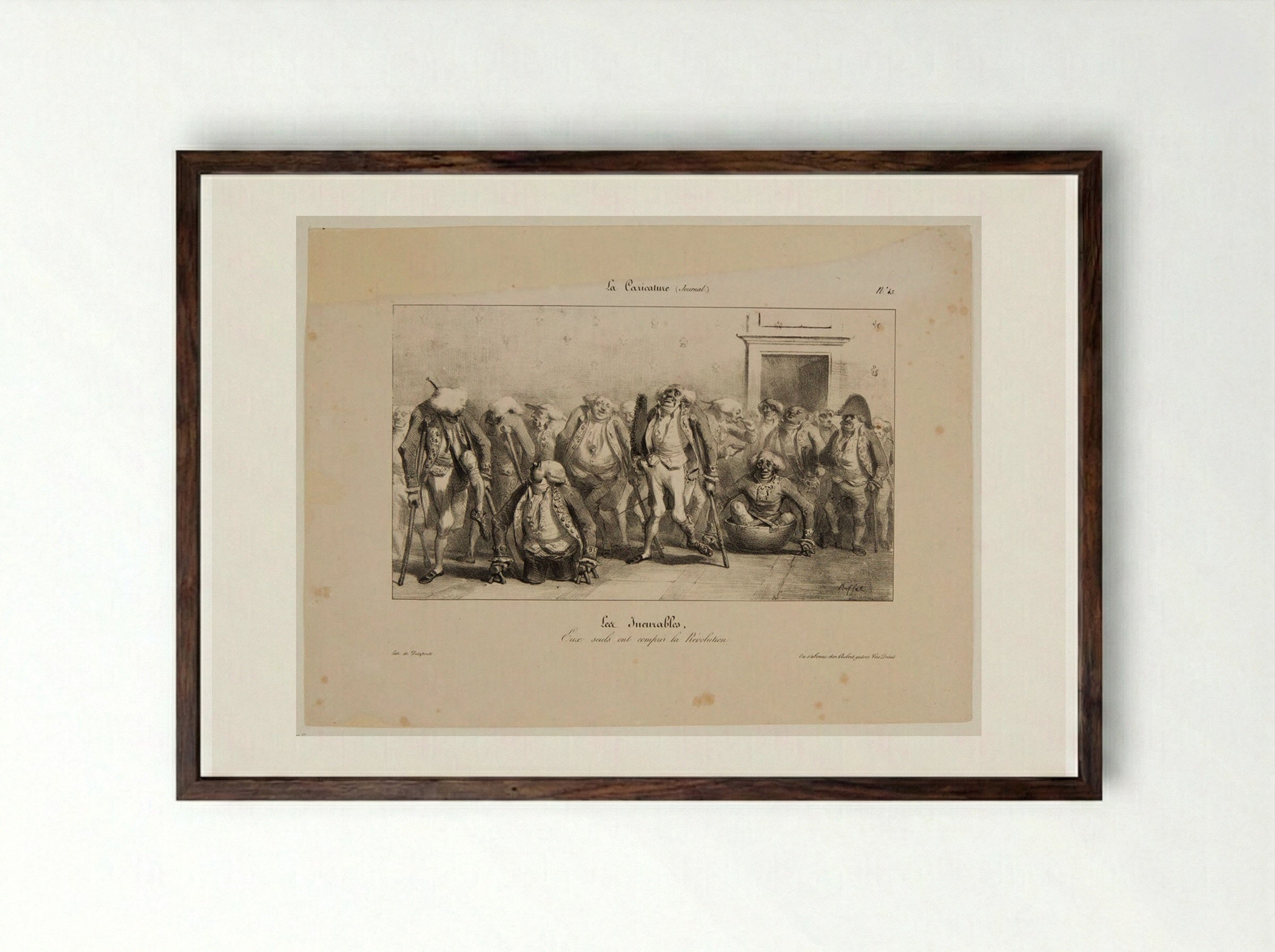 The Incurables: They Alone Understood the Revolution - Denis-Auguste-Marie Raffet - Framed Print Dark Wood