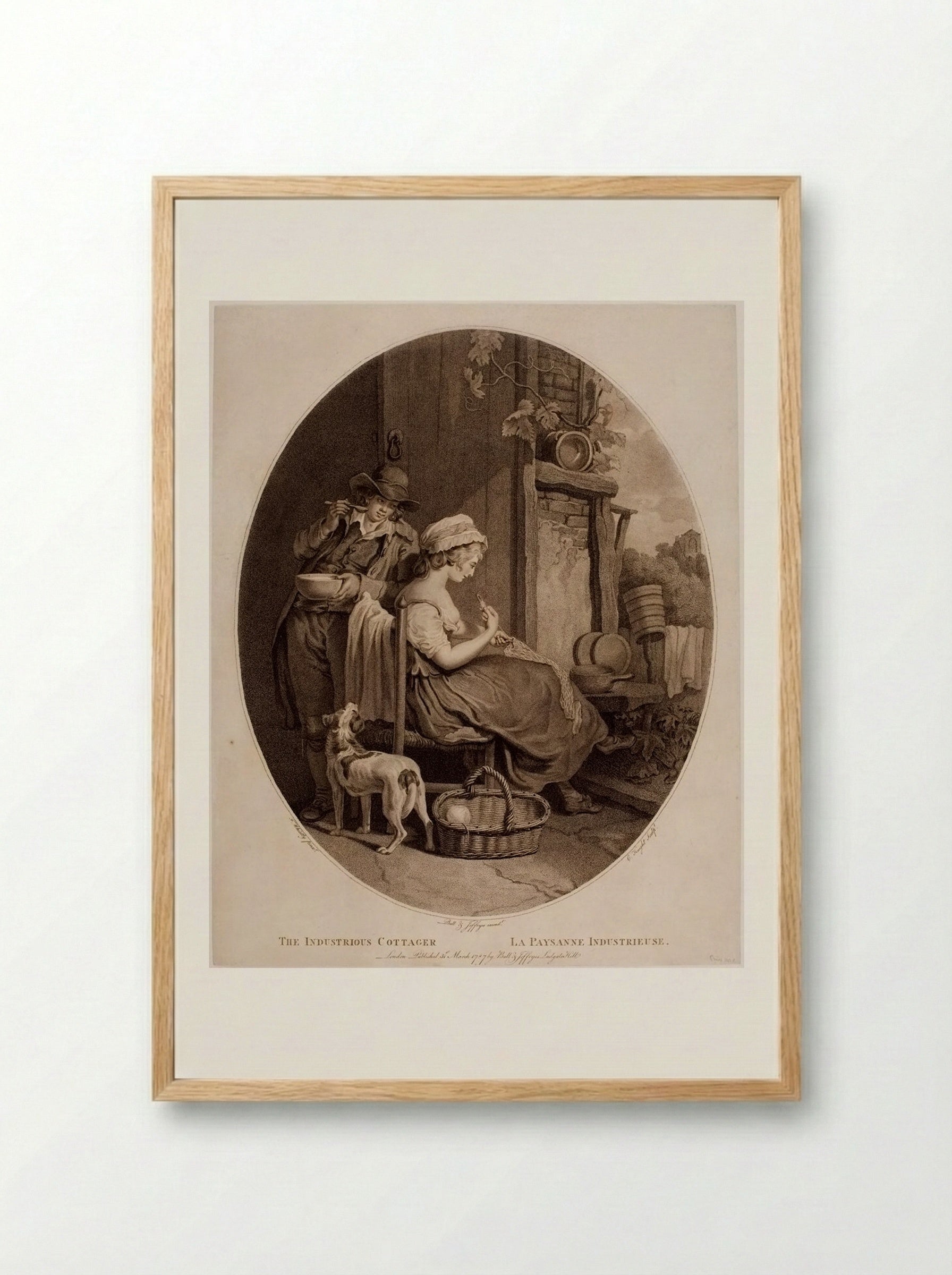 The Industrious Cottager - Charles Knight - Framed Print Wood