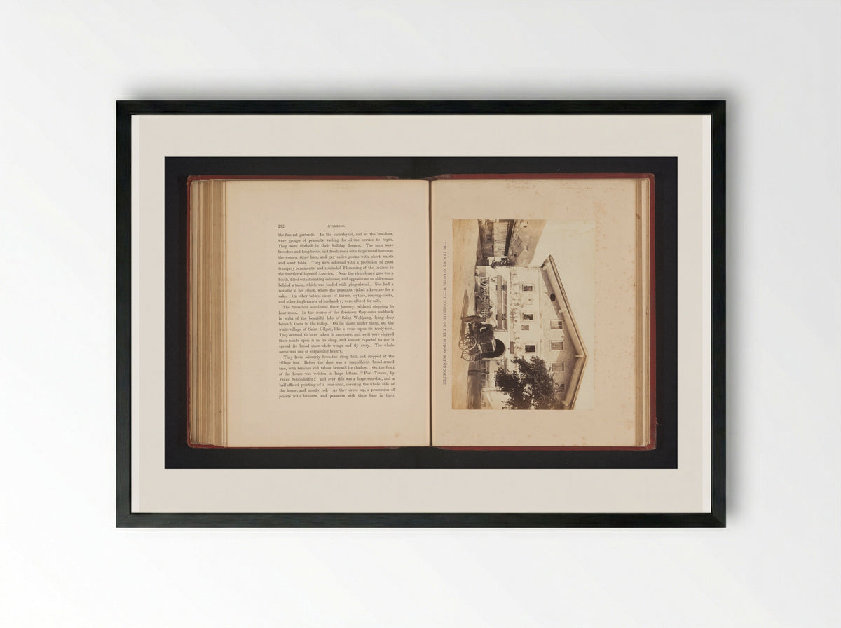 The Inn, St. Gilgen, with Portrait of the Widow Schöndorfer - Francis Frith - Framed Print Black