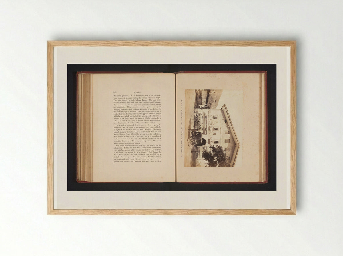 The Inn, St. Gilgen, with Portrait of the Widow Schöndorfer - Francis Frith - Framed Print Wood