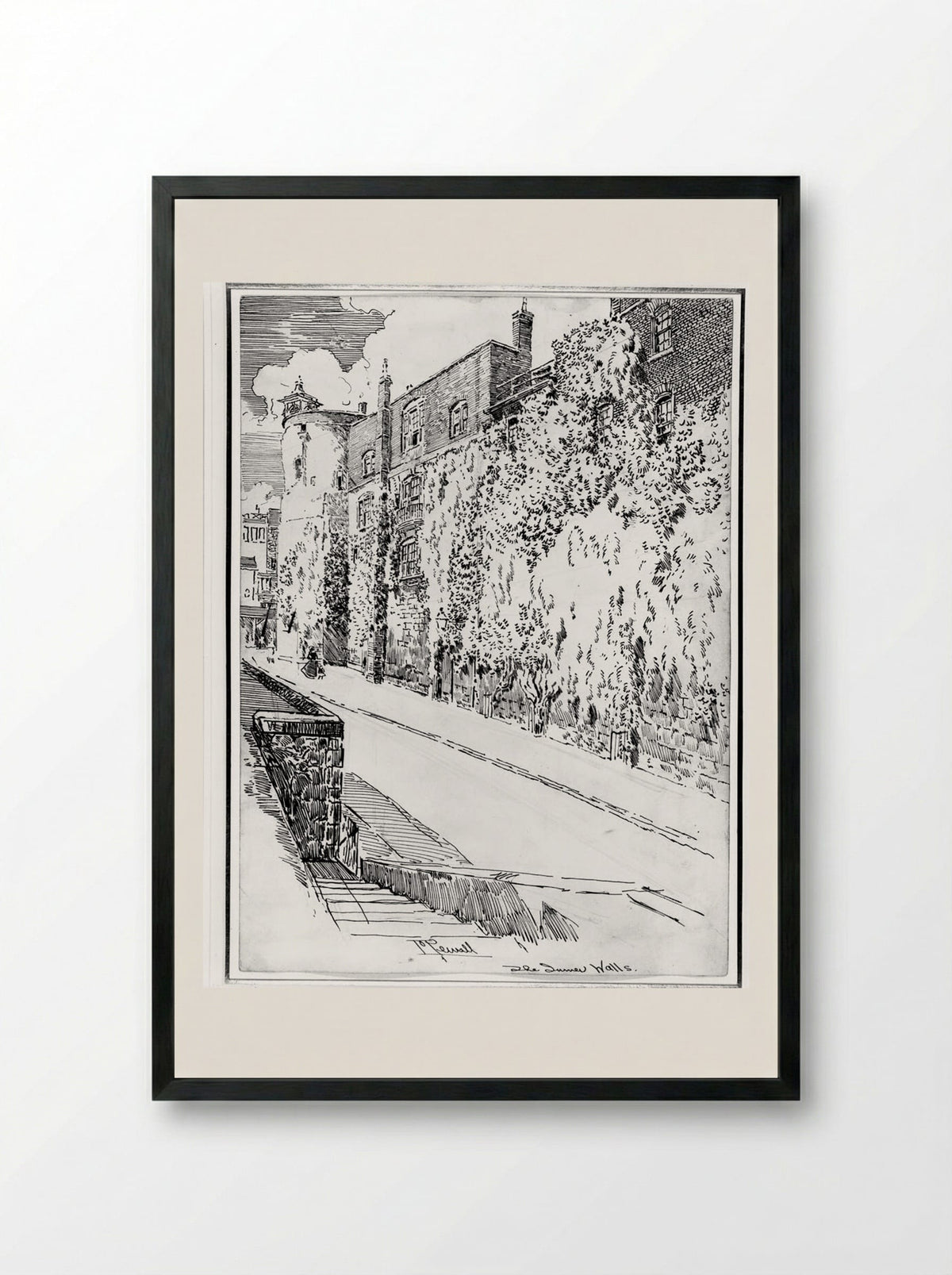 The Inner Walls - Joseph Pennell - Framed Print Black