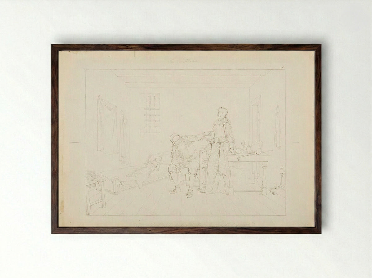 The Interview, from The Scarlet Letter - Felix Octavius Carr Darley - Framed Print Dark Wood