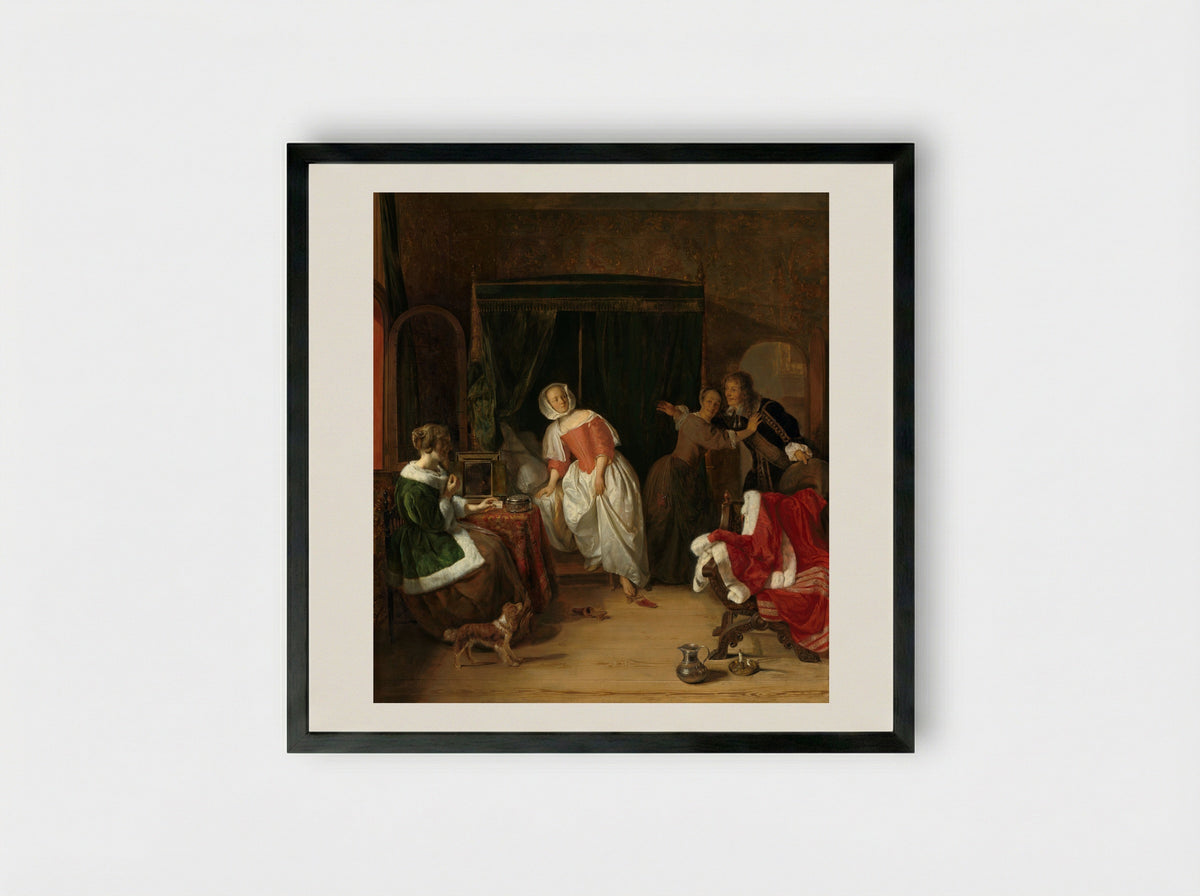 The Intruder - Gabriel Metsu - Framed Print Black