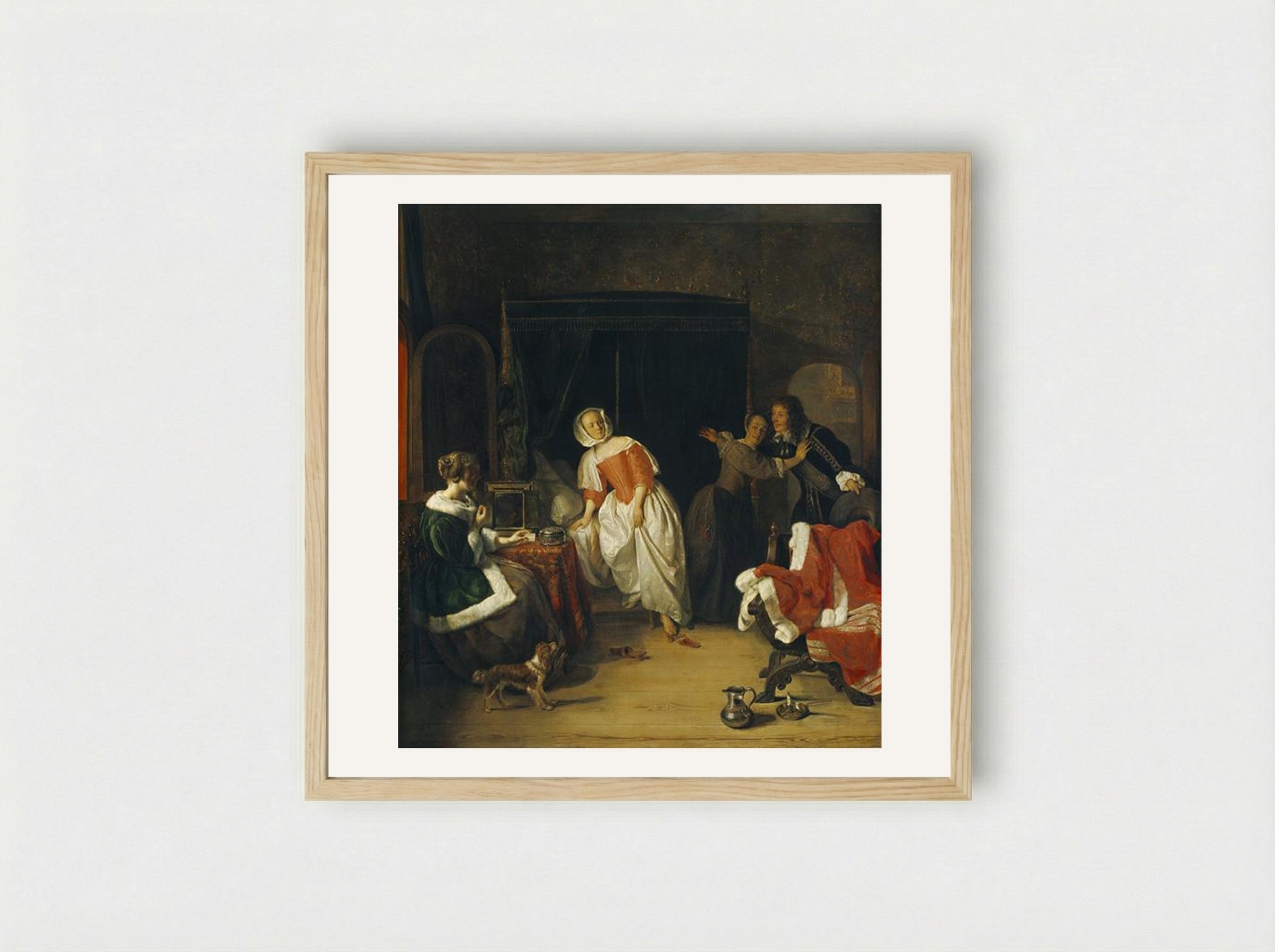 The Intruder - Gabriel Metsu - Framed Print Wood