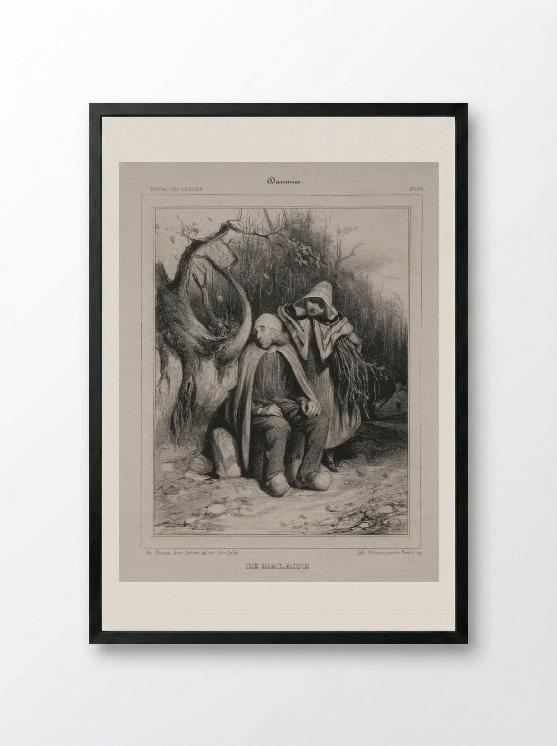 The Invalid - Honoré Daumier - Framed Print Black