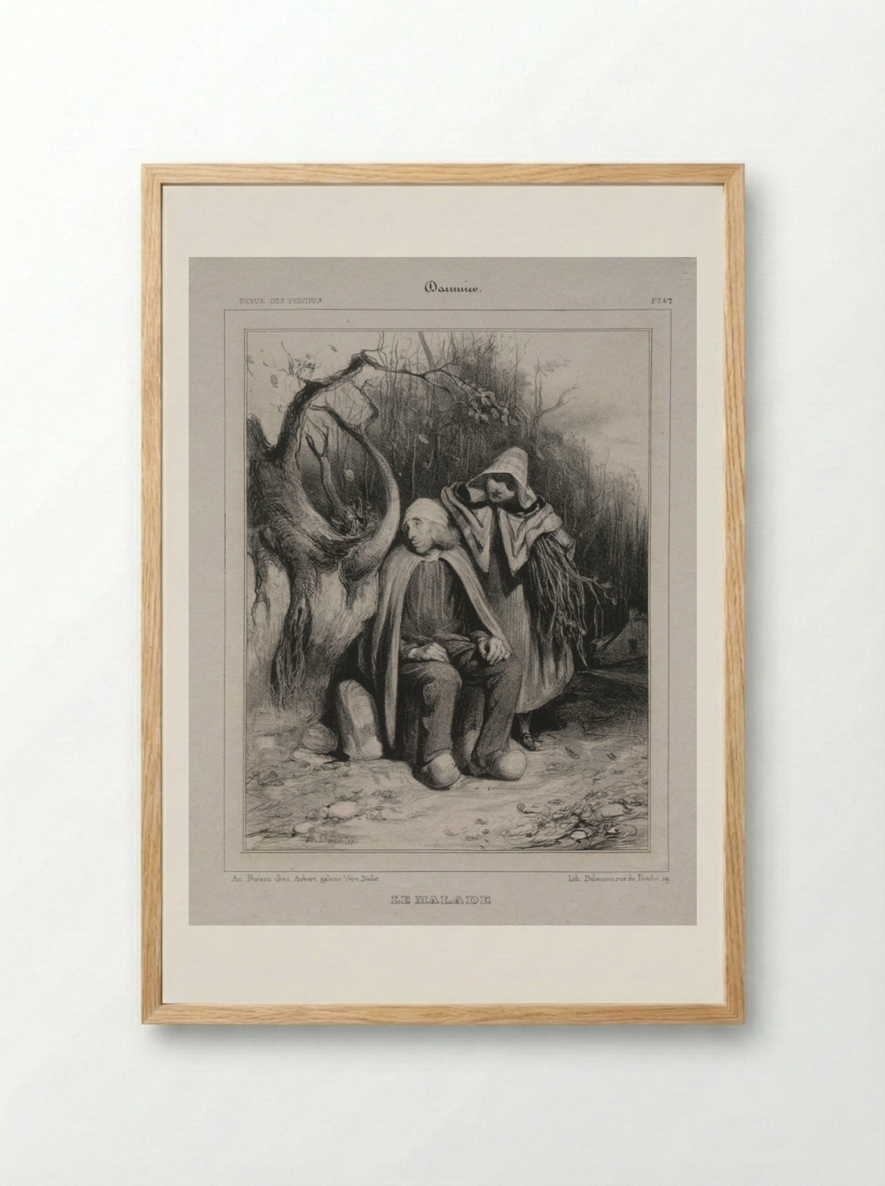 The Invalid - Honoré Daumier - Framed Print Wood