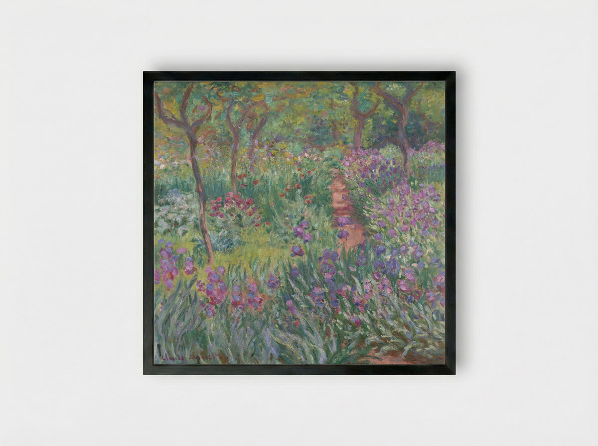 The Iris Garden at Giverny - Claude Monet - Framed Print Black