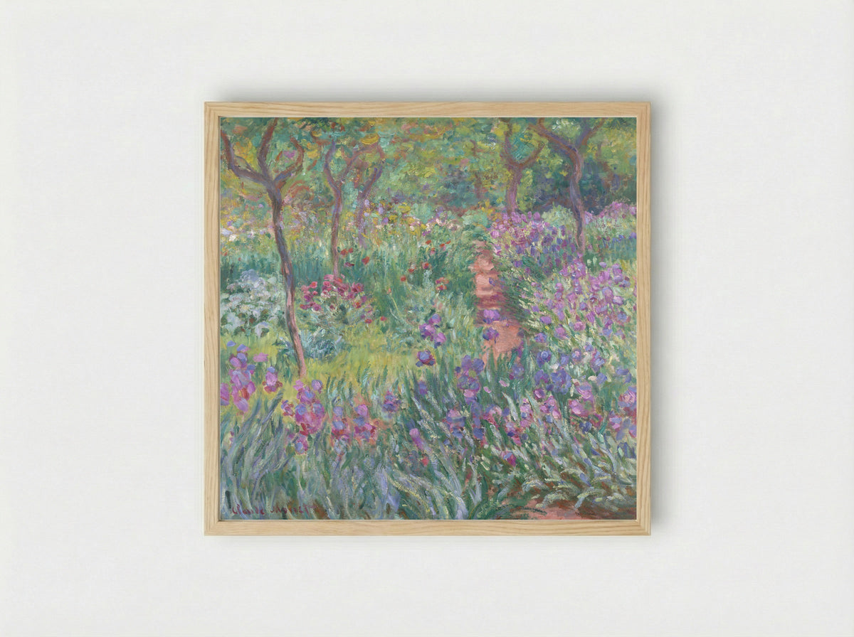 The Iris Garden at Giverny - Claude Monet - Framed Print Wood