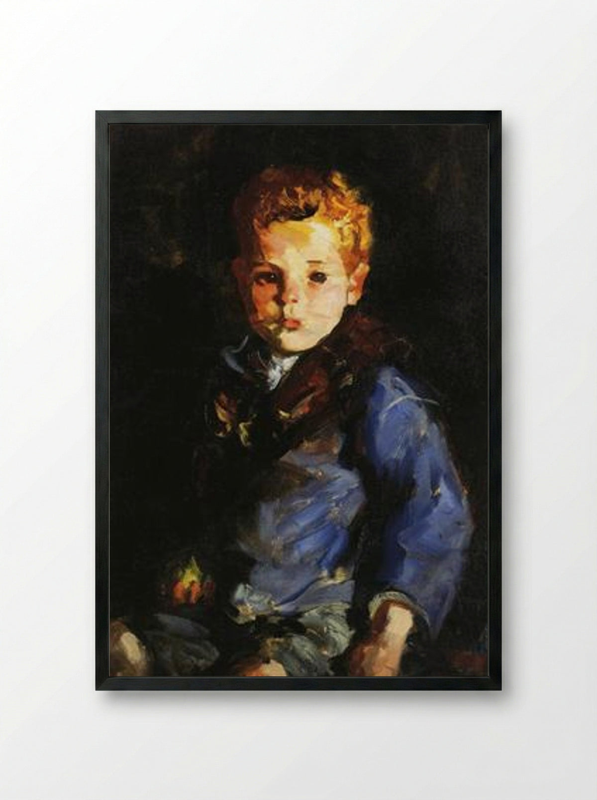 The Irish Boy in Blue Denim - Anthony Lavelle - Framed Print Black