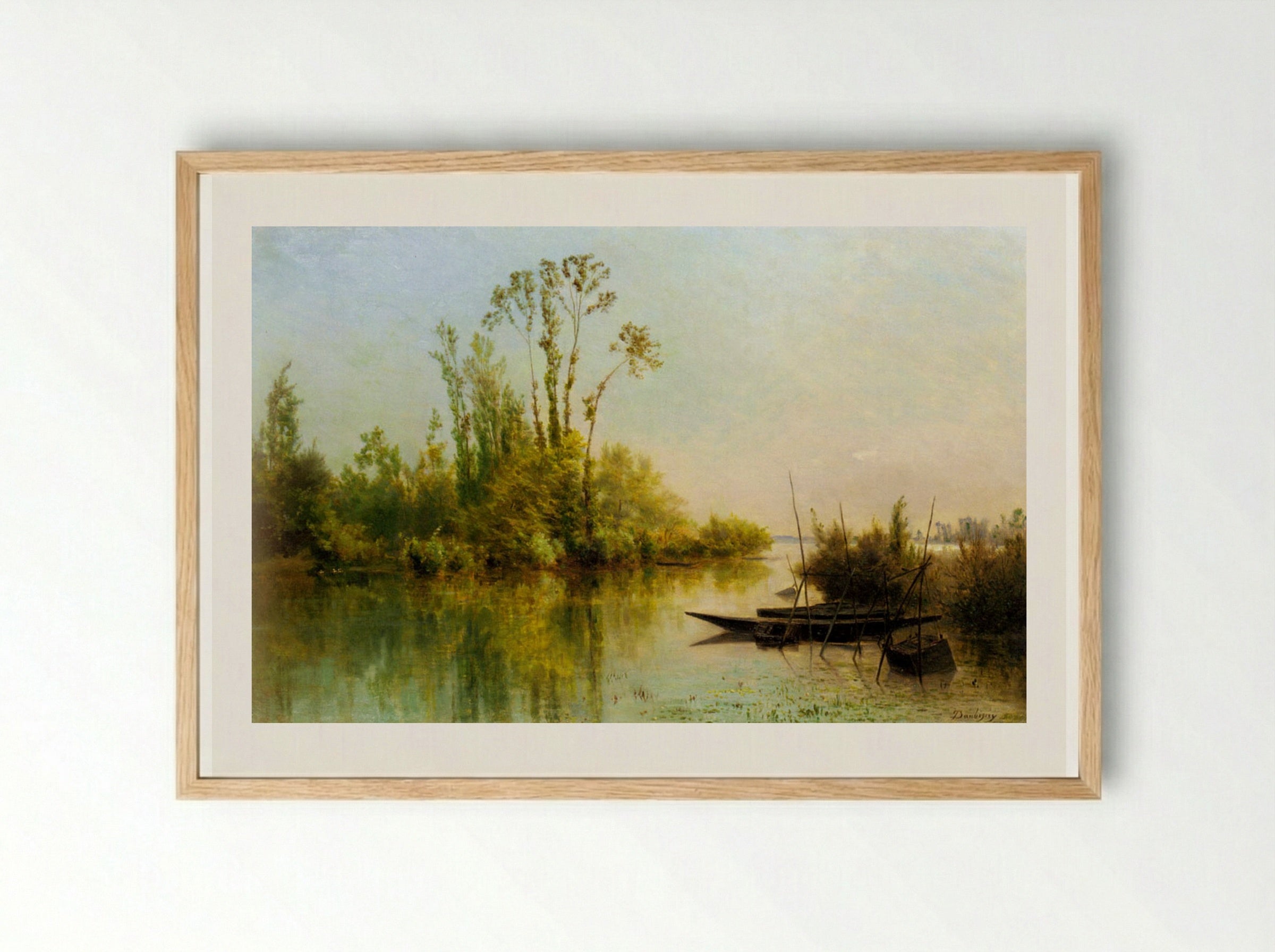 The Isles Vierges at Bezons - Charles-Francois Daubigny - Framed Print Wood