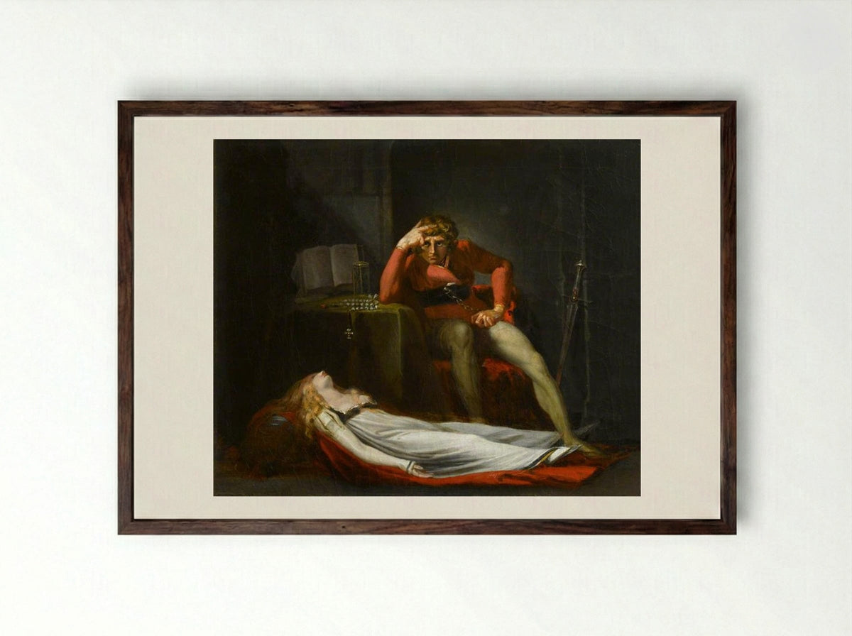 The Italian Count - Henry Fuseli - Framed Print Dark Wood