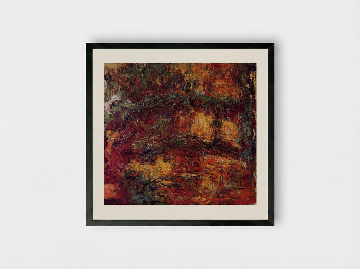 The Japanese Bridge at Giverny - Claude Monet - Framed Print Black