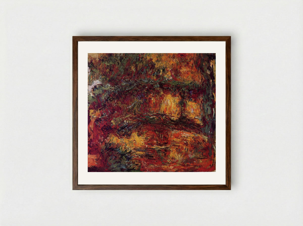 The Japanese Bridge at Giverny - Claude Monet - Framed Print Dark Wood