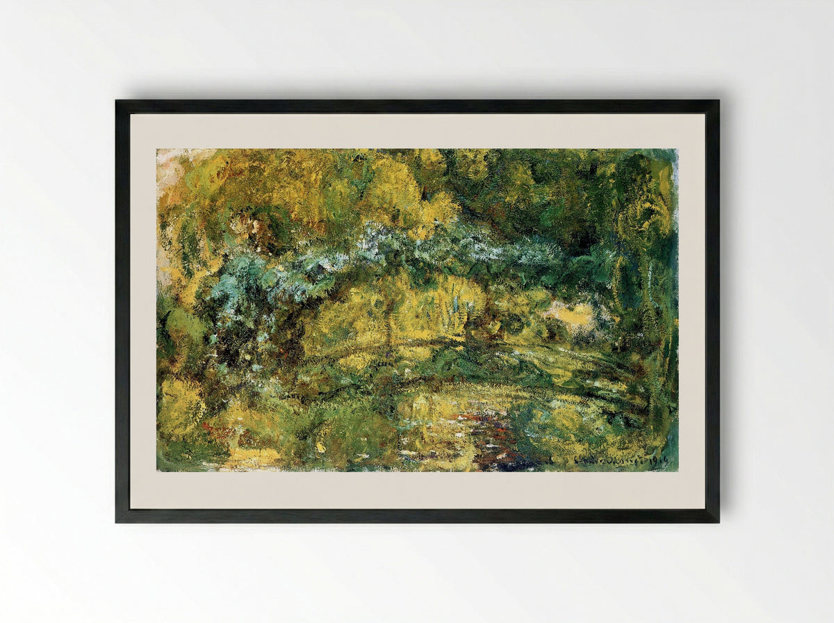 The Japanese Bridge - Claude Monet - Framed Print Black