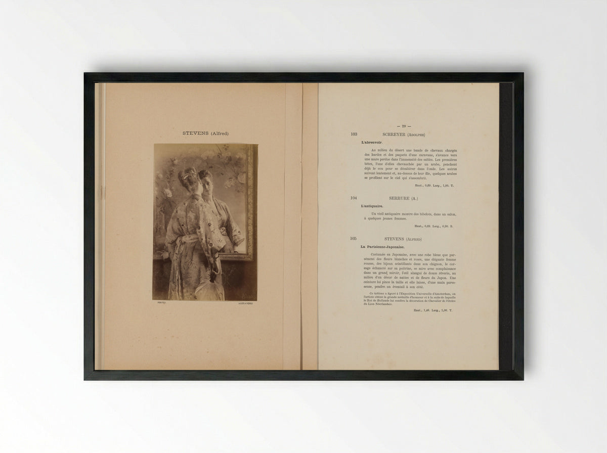 The Japanese Parisian - Alfred Stevens - Framed Print Black