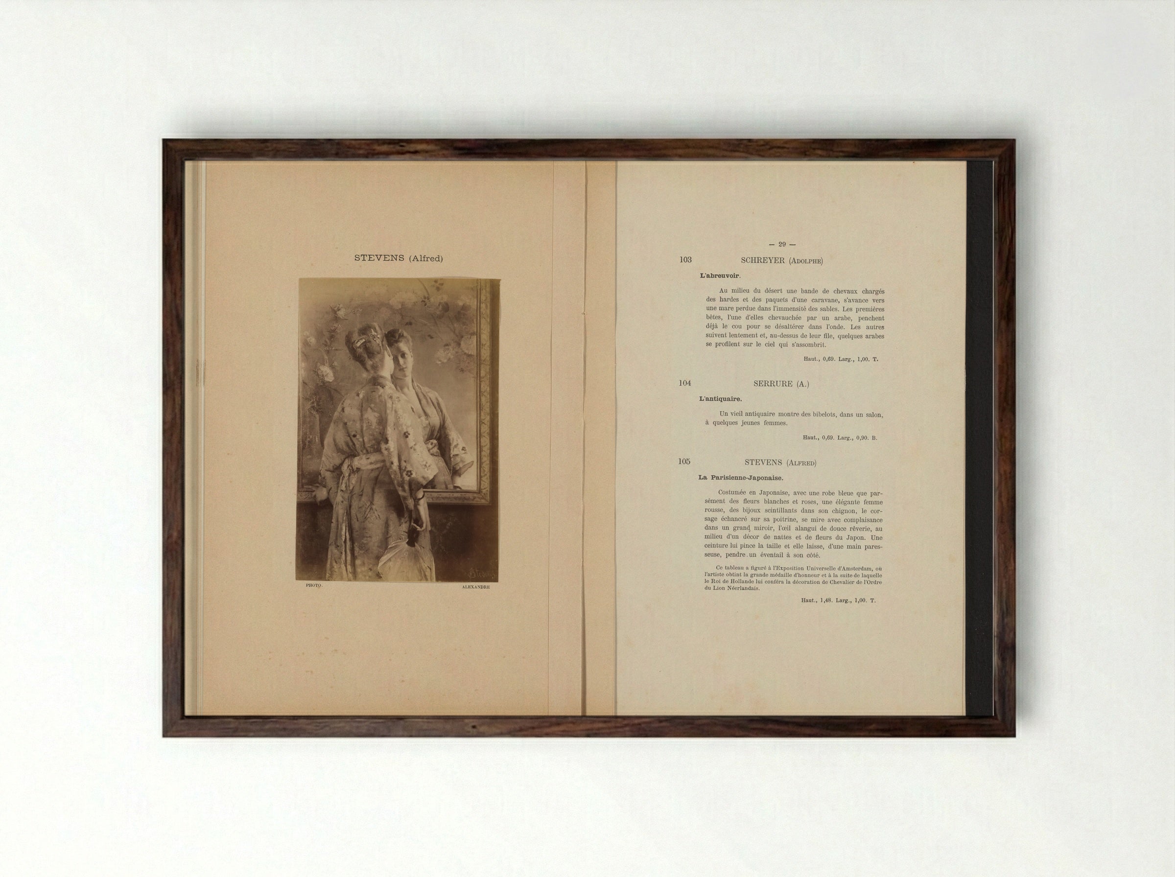 The Japanese Parisian - Alfred Stevens - Framed Print Dark Wood
