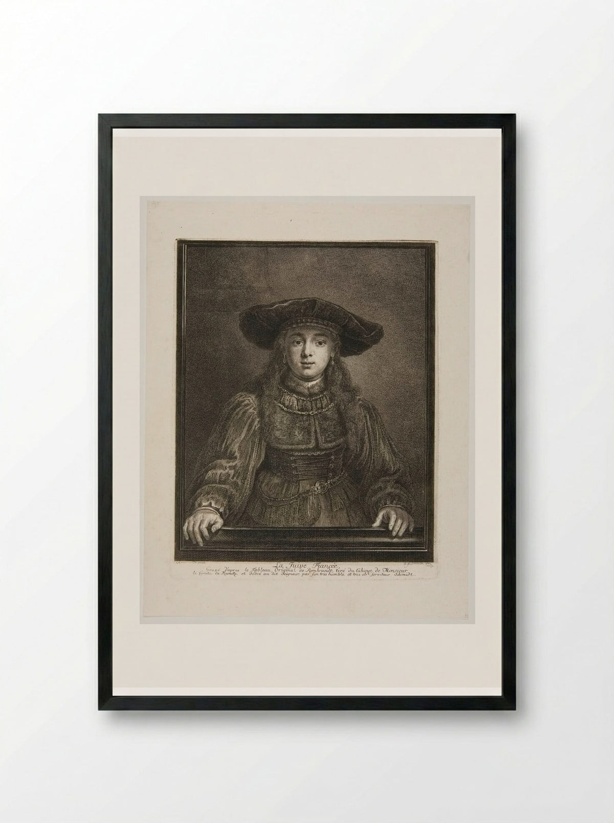 The Jewish Fiancée - Georg Friedrich Schmidt - Framed Print Black