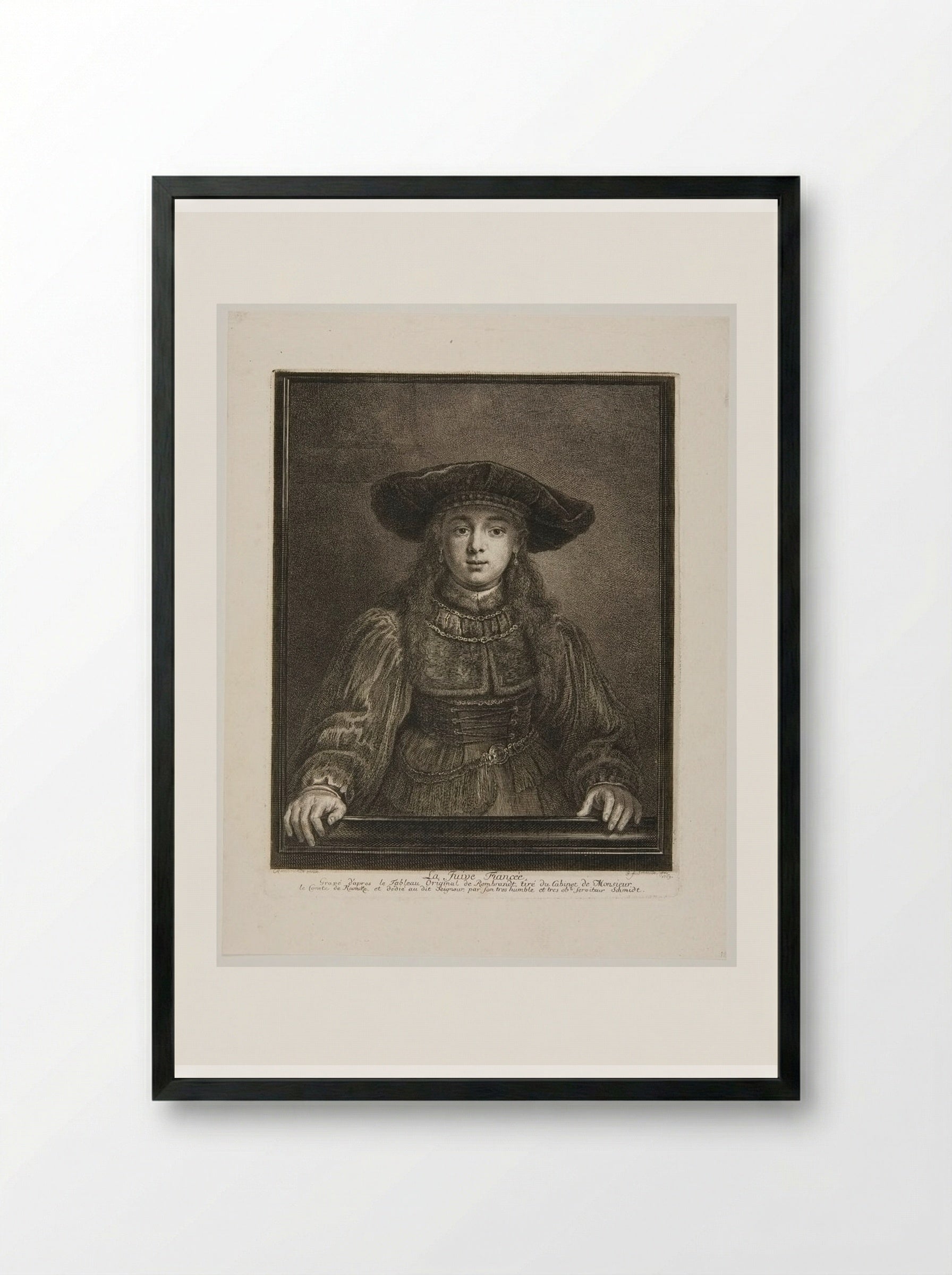 The Jewish Fiancée - Georg Friedrich Schmidt - Framed Print Black