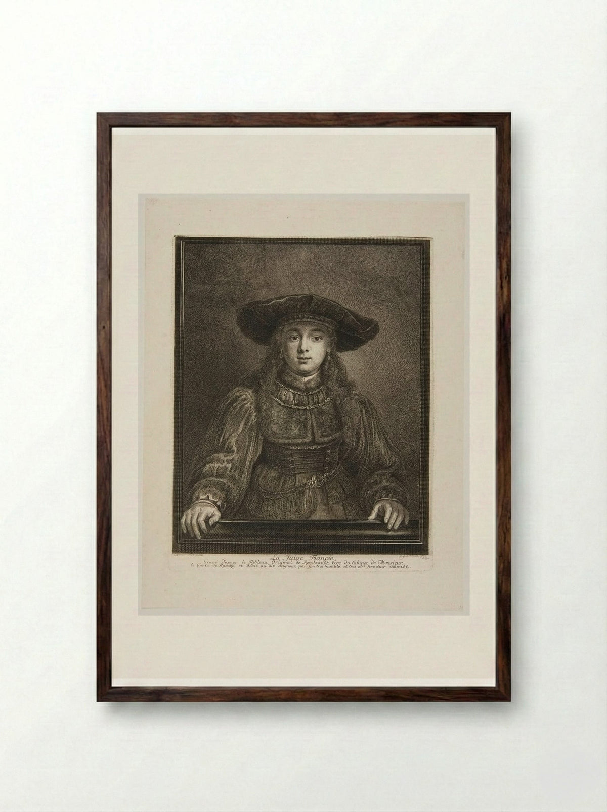 The Jewish Fiancée - Georg Friedrich Schmidt - Framed Print Dark Wood