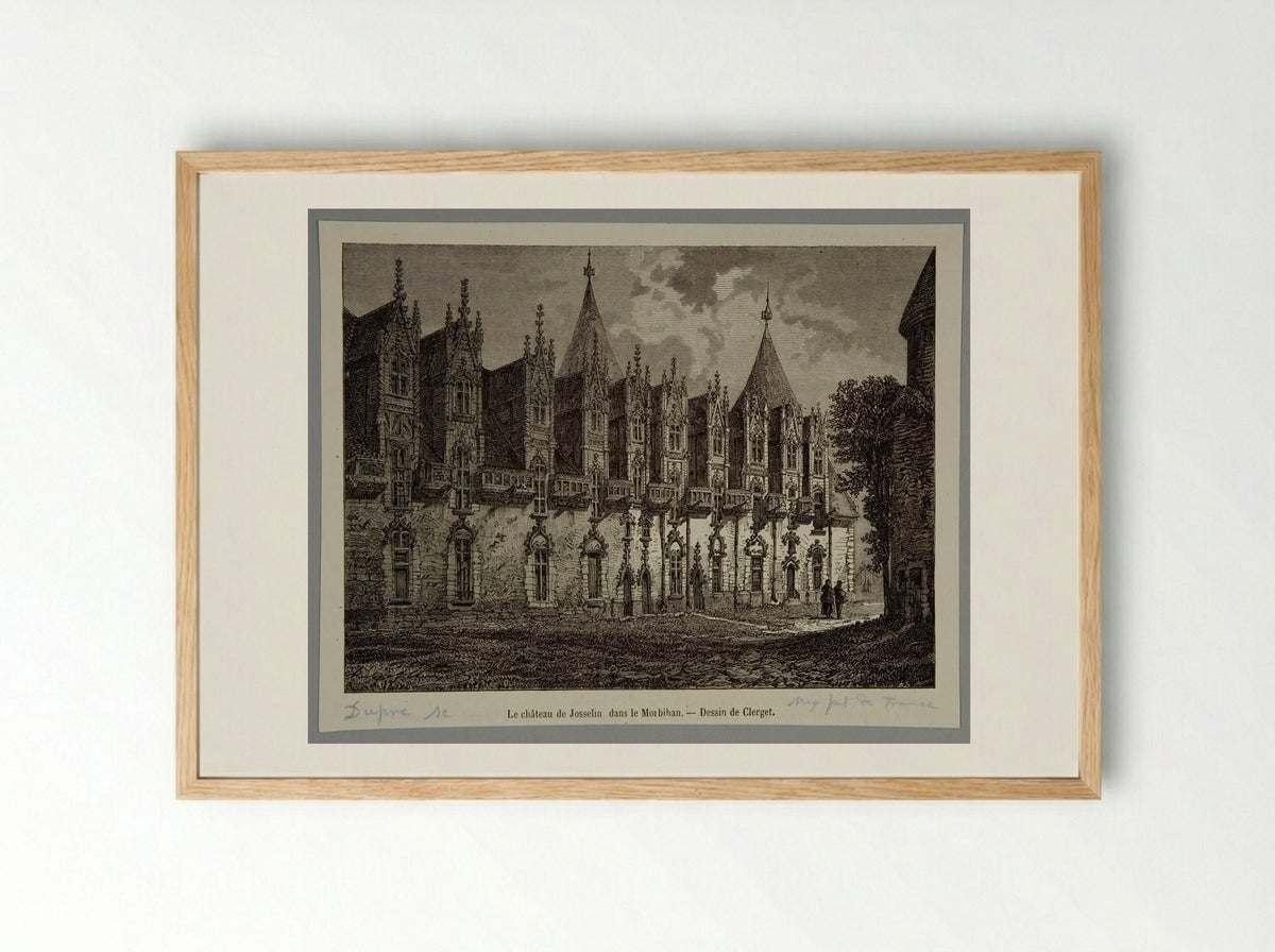 The Josselin Castle, in the Morbihan - Jules Dupré - Framed Print Wood