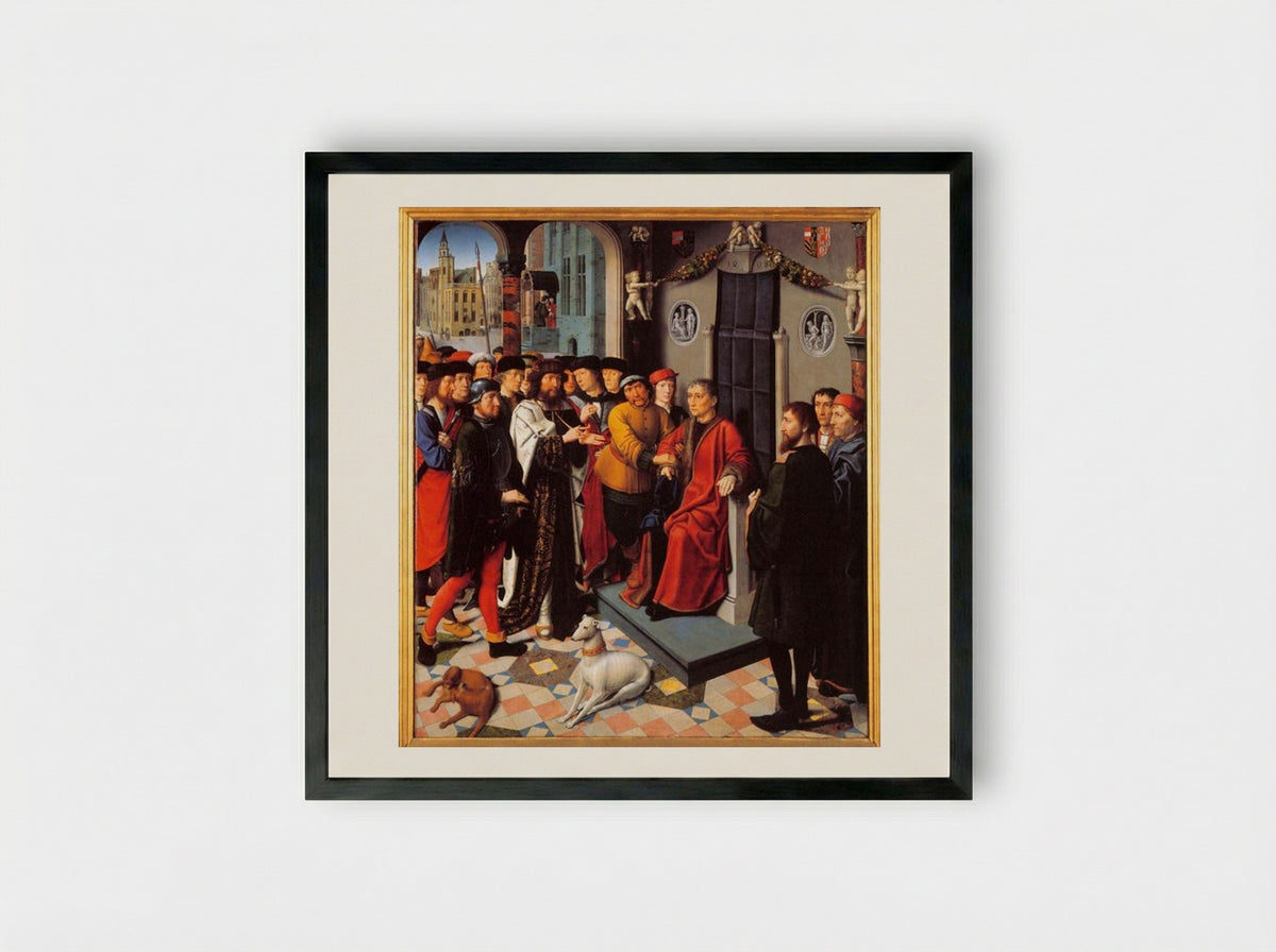 The Judgement of Cambyses - Gerard David - Framed Print Black