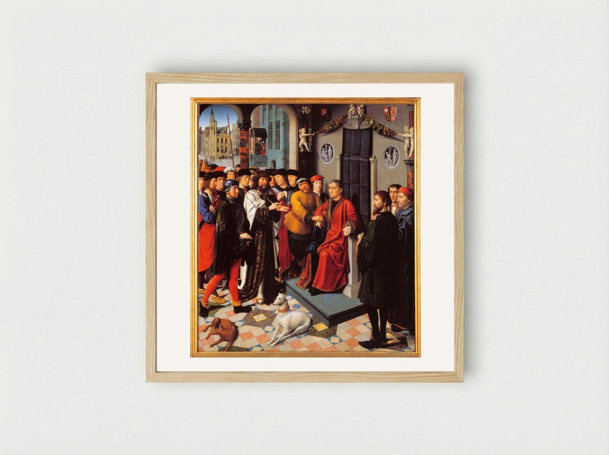The Judgement of Cambyses - Gerard David - Framed Print Wood