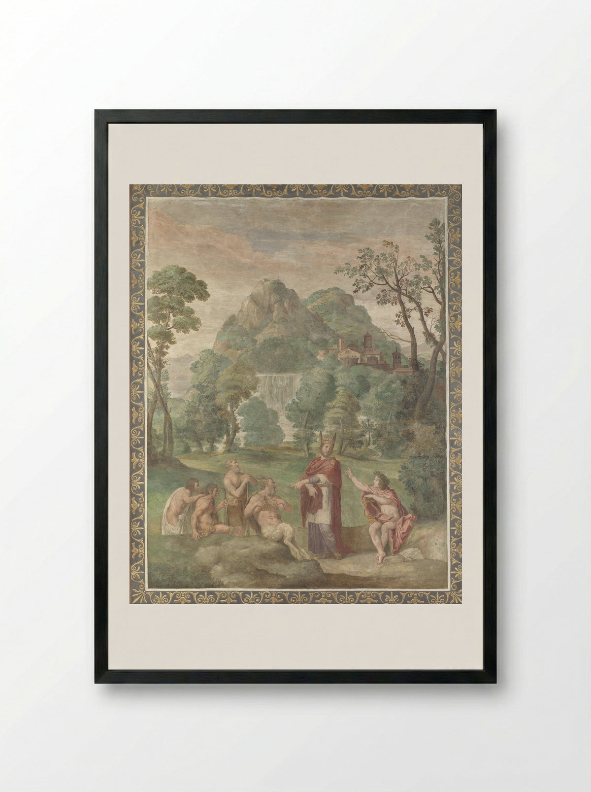 The Judgement of Midas - Domenichino - Framed Print Black