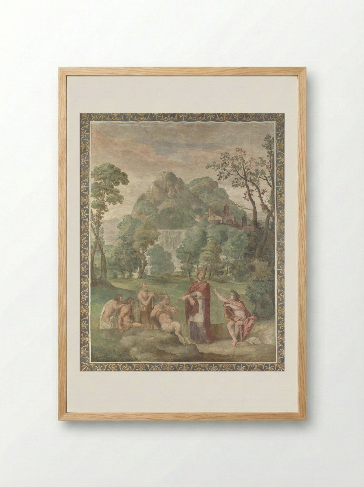 The Judgement of Midas - Domenichino - Framed Print Wood