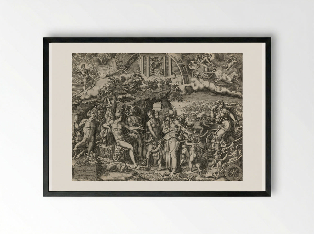 The Judgement of Paris - Giorgio Ghisi - Framed Print Black