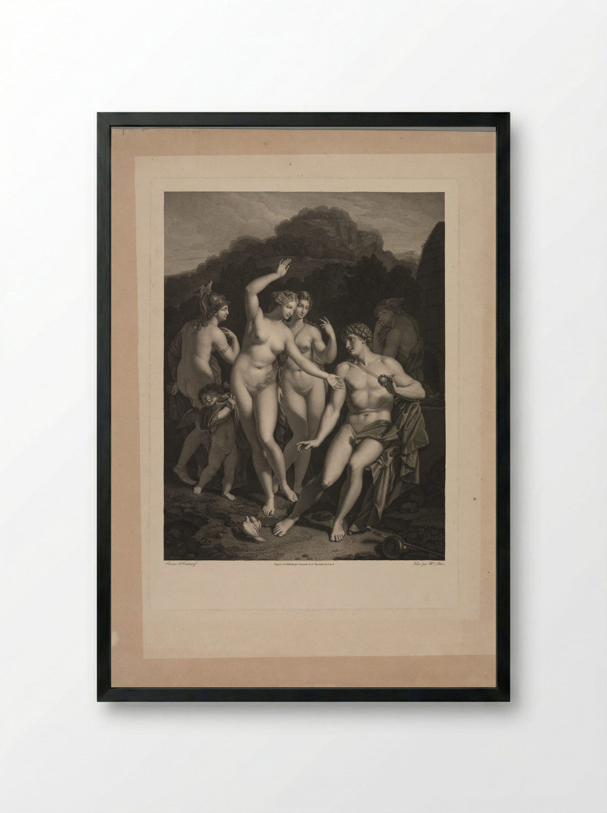 The Judgement of Paris - Maurice Blot - Framed Print Black