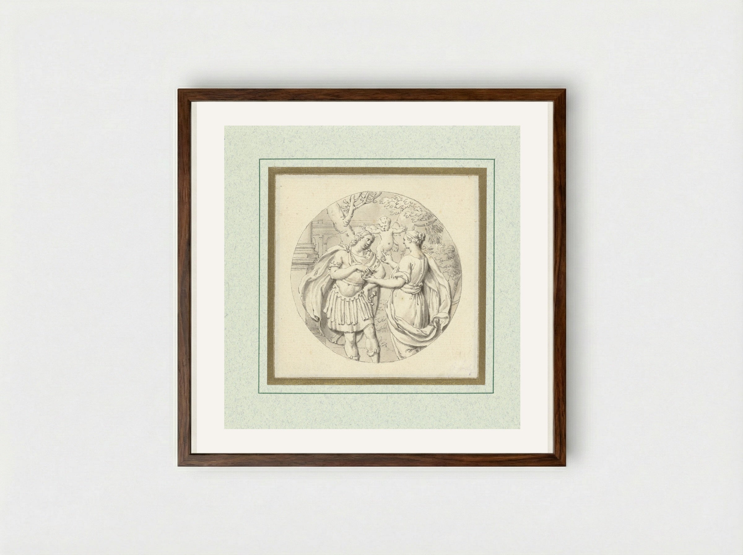 The Judgement of Paris - Louis Fabritius Dubourg - Framed Print Dark Wood