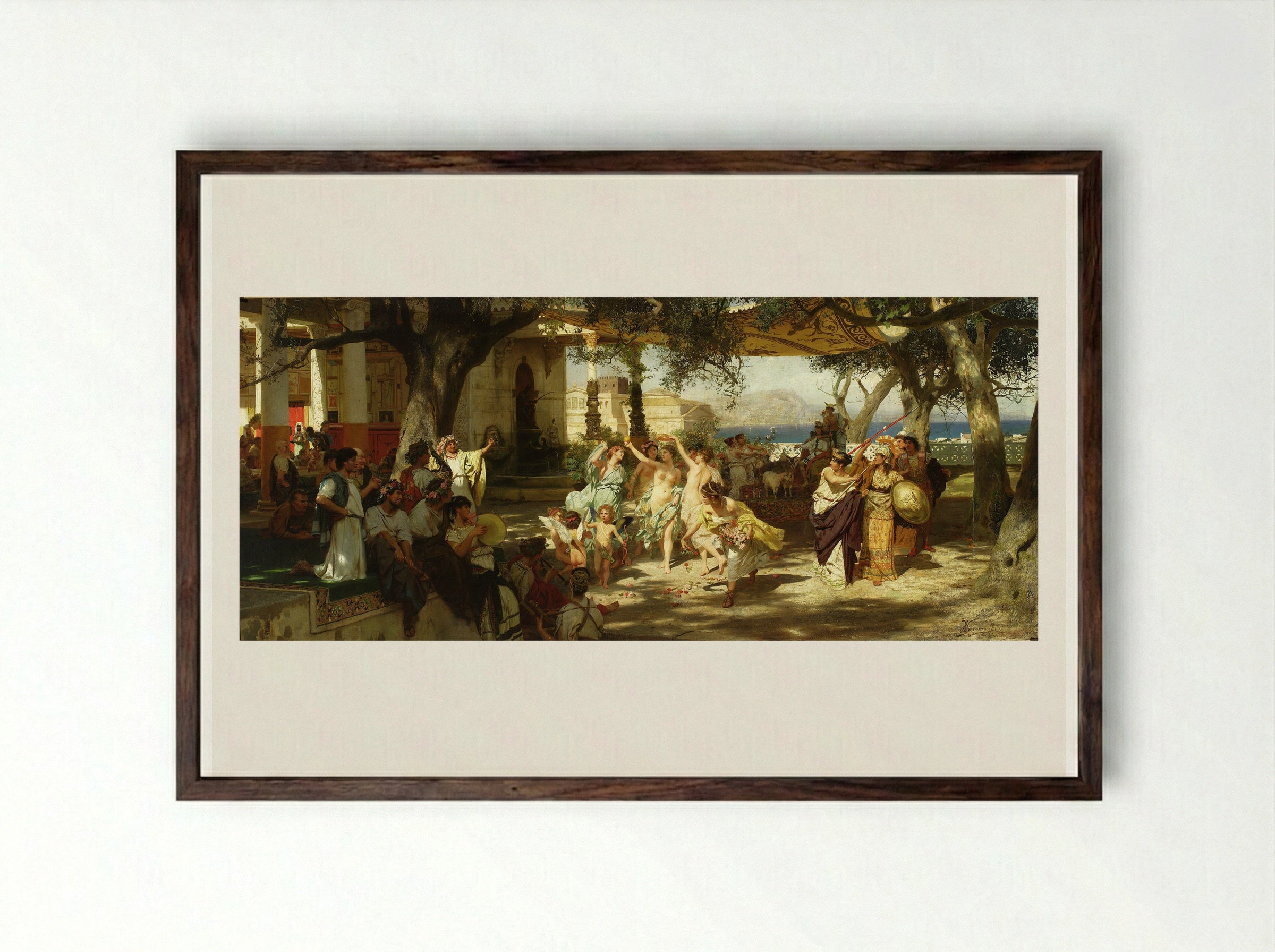 The Judgement of Paris - Henryk Siemiradzki - Framed Print Dark Wood