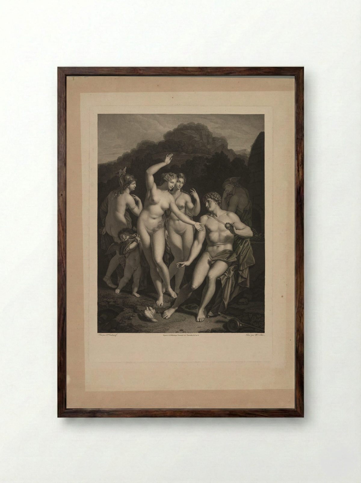 The Judgement of Paris - Maurice Blot - Framed Print Dark Wood