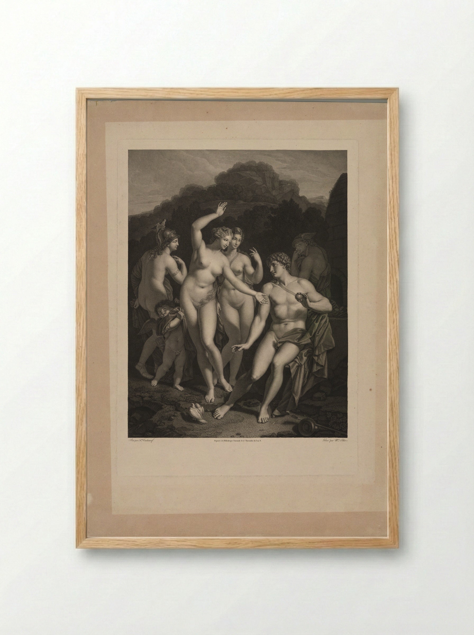 The Judgement of Paris - Maurice Blot - Framed Print Wood