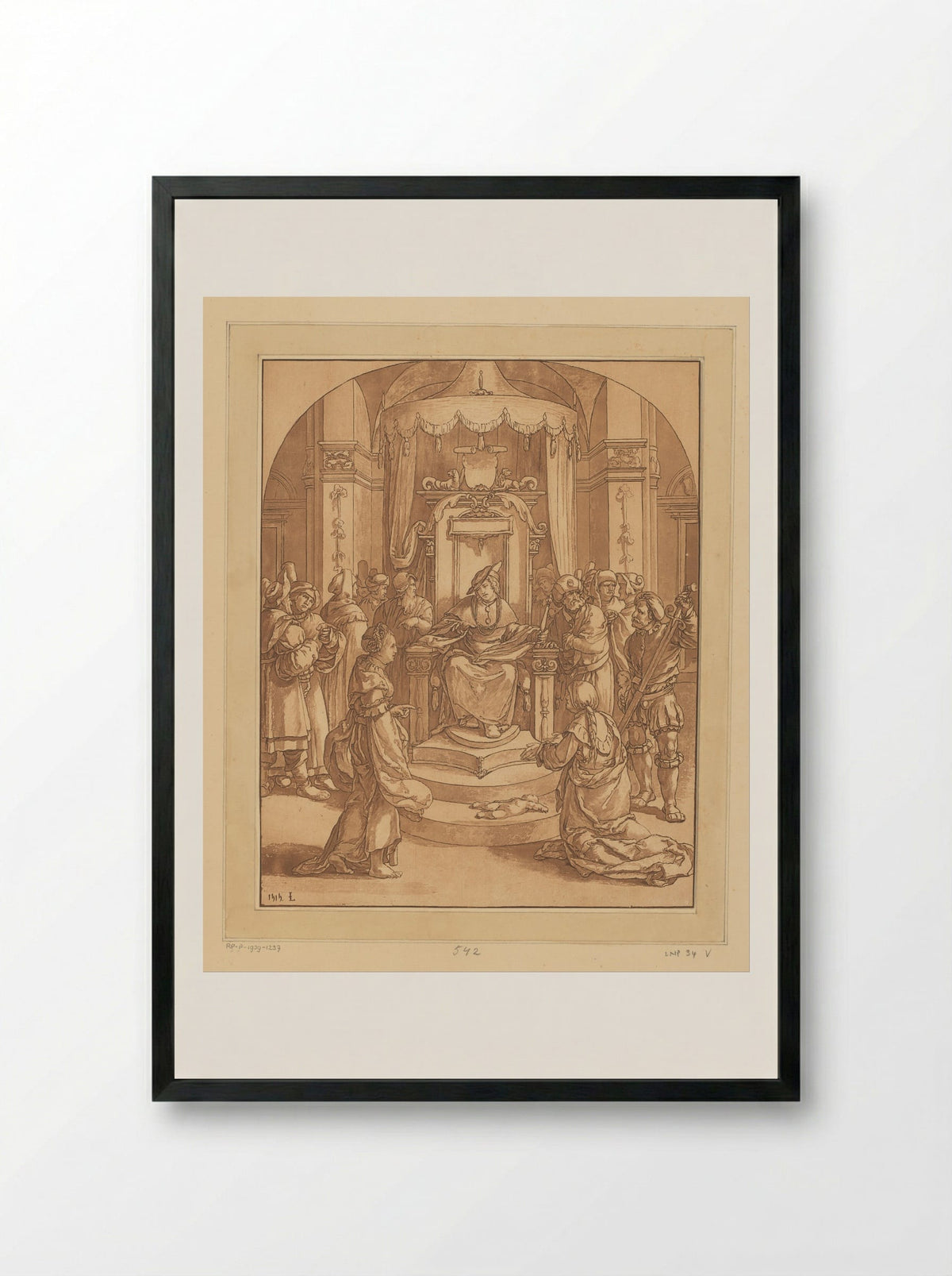 The Judgement of Solomon - Cornelis Brouwer - Framed Print Black