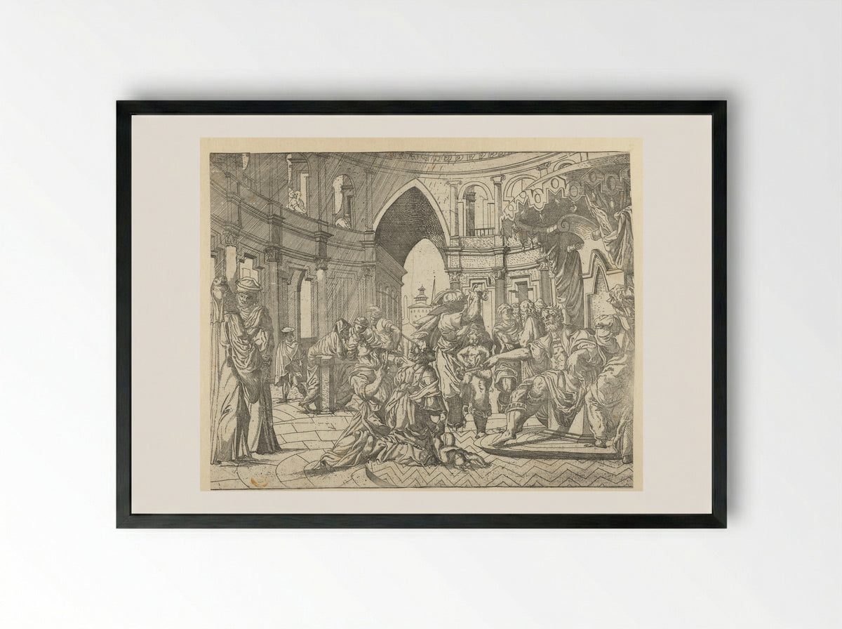 The Judgement of Solomon - Monogrammist SAF - Framed Print Black