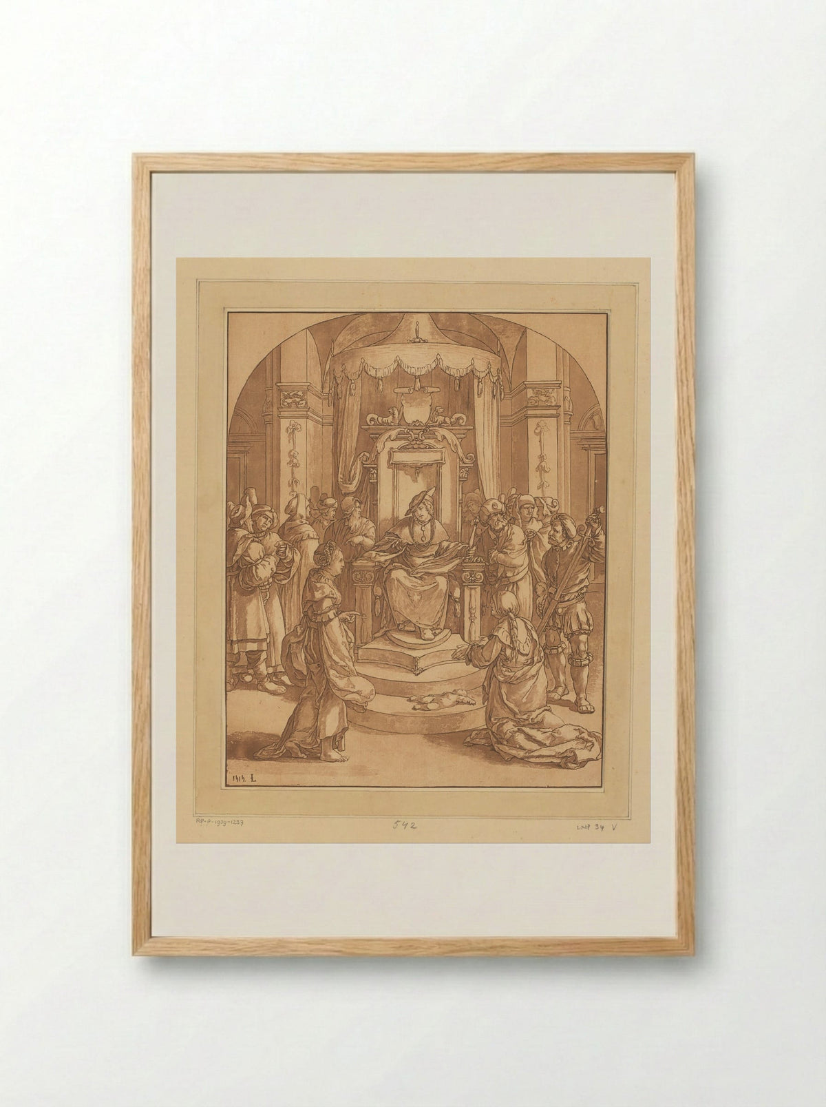The Judgement of Solomon - Cornelis Brouwer - Framed Print Wood